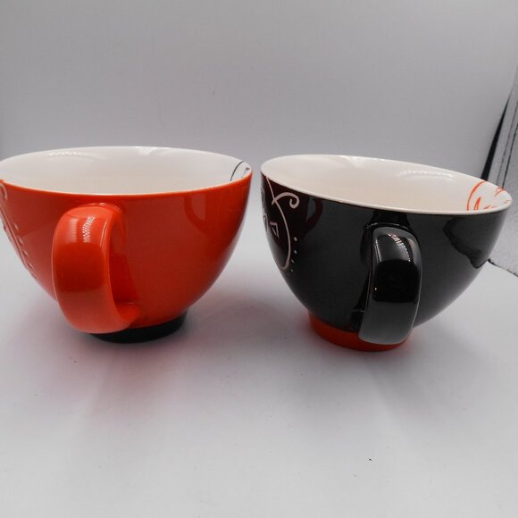 STARBUCKS 2007 HALLOWEEN MUG SET JACK O’ LANTERN BLACK ORANGE PUMPKIN 10 OZ CUP - Picture 3 of 12